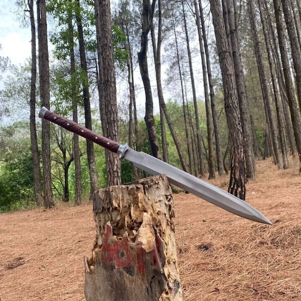 Épée tactique de 35 po. | Machette forgée à la main | Couteau kukri pleine soie | avec étui gratuit