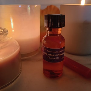 Fiery Wall of Protection Oil, Conjure Oil, HooDoo Oil, Ritual Oil, Oil w/ corresponding red candle, Magick