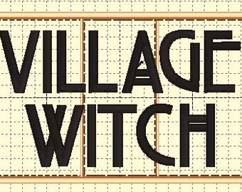 Village Witch Embroidery PES design file for 5x12 multi-position hoop