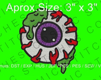 Eyeball Embroidery Design File 3" x 3"