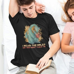 Board Gamer I Read The Rules, Camiseta unissex fofa, Roupa divertida para presente de jogador, Camiseta RPG, Algodão macio, Presente de mesa, Presente para amantes de jogos de cartas