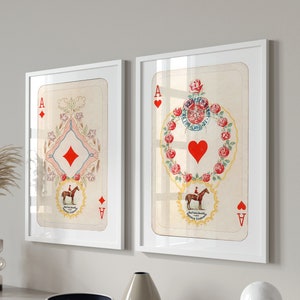 Trendy Retro Wall Art, Retro Trendy Esthetische Posters, Lucky You Print, Red Ace Cards Poster, Trendy Wall Art, Speelkaarten, Grappige Wall Art