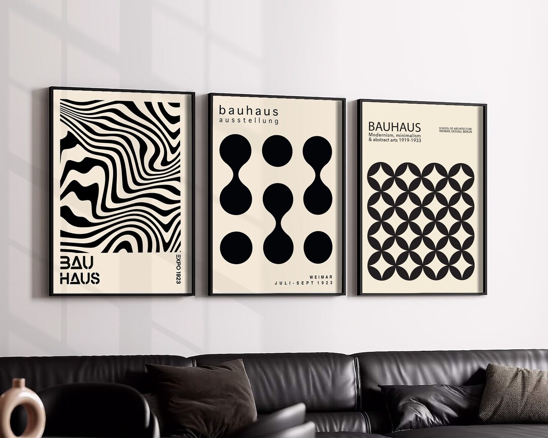 Bauhaus Print Set of 3, Bauhaus Exhibition Poster, Bauhaus Wall Art ...