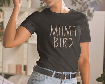 Mama Bird T-Shirt: Nature-Inspired Cotton Tee