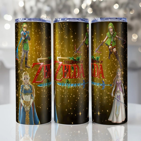 Legend of Zelda Tumbler Wrap PNG Sublimation Prints | Link Tumbler Template | #Zelda Tumbler Wrap #Zelda Tumbler, Princess Zelda PNG Design
