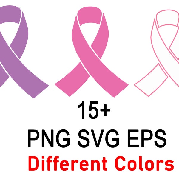 Awareness Ribbon Svg, Ribbon Vector, Cancer Awareness Ribbon Png, Pink Cancer Ribbon Svg, Breast Cancer Svg, Awareness Ribbon Svg Bundle