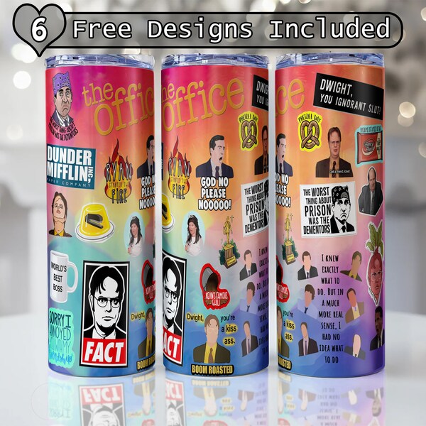 The office Straight Skinny Tumbler wrap 20 oz Sublimation Wrap | PNG Digital File | INSTANT DOWNLOAD