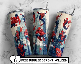 Spiderman 20oz and 30 oz tumbler wrap Sublimation Tumbler wrap design Instant Download spider man wrap straight skinny tumbler tapered wrap