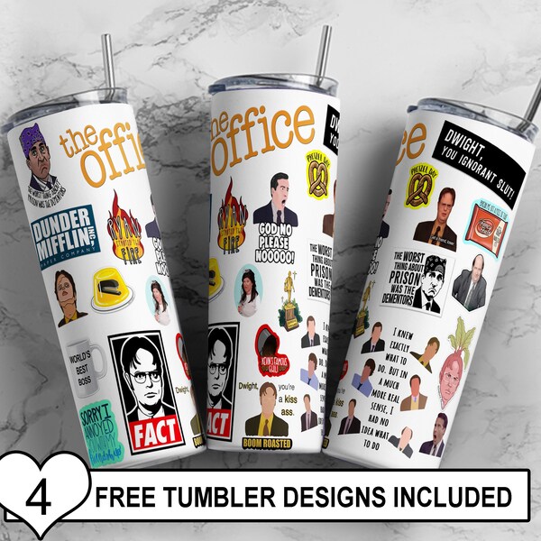 The office Straight Skinny Tumbler wrap 20 oz Sublimation Wrap | PNG Digital File | INSTANT DOWNLOAD