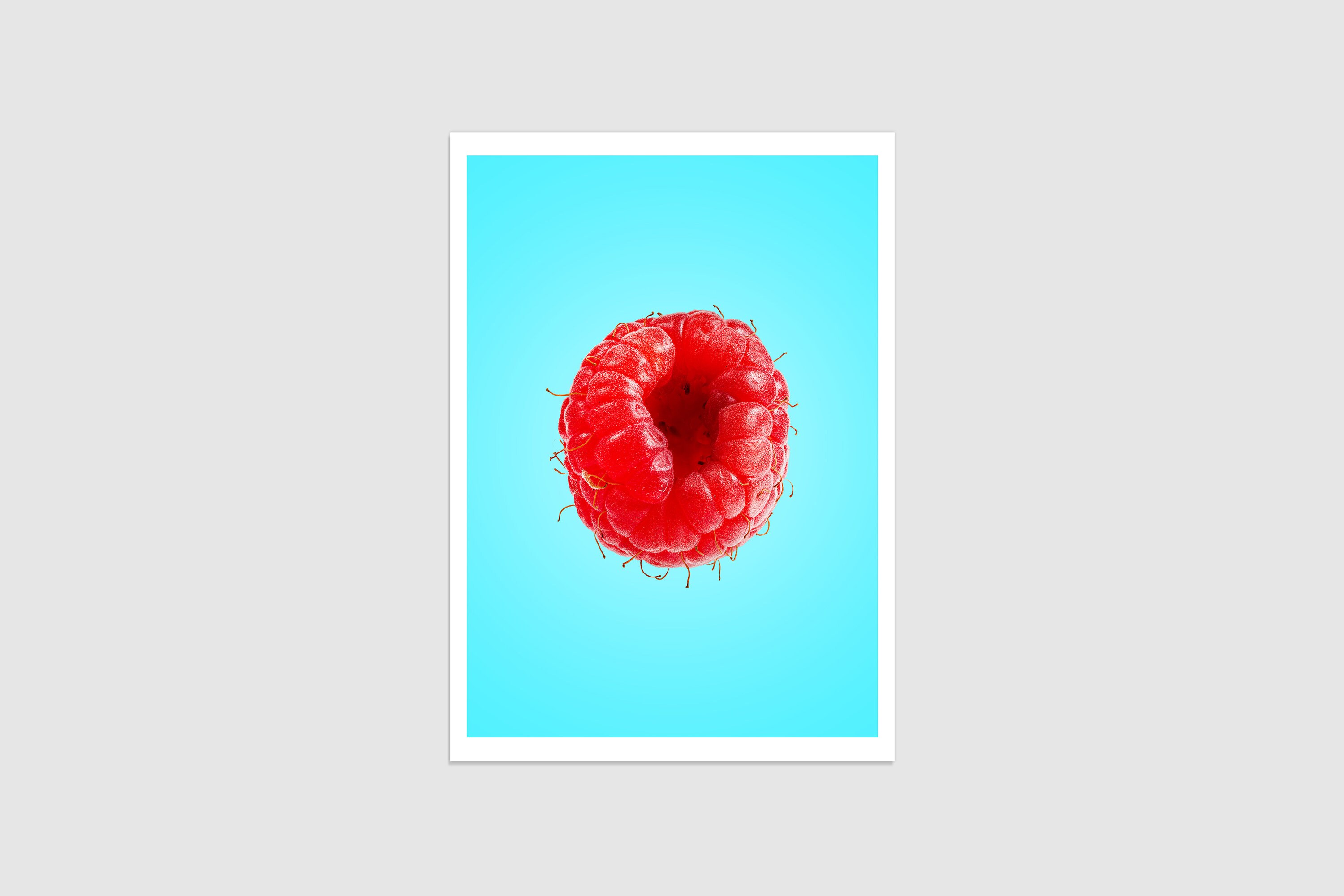 Flying Raspberry Modern Art Food Poster Art Deco Food Etsy