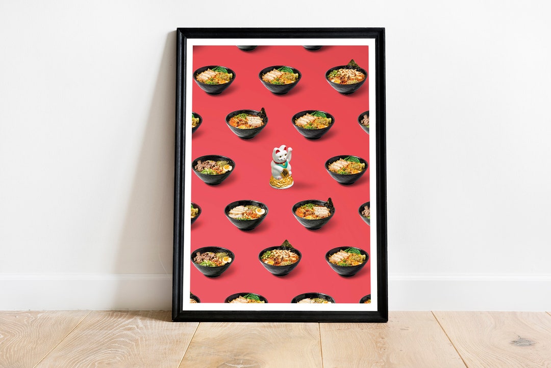 Ramen Set Poster Modern Art Food Poster Art Deco Food Etsy