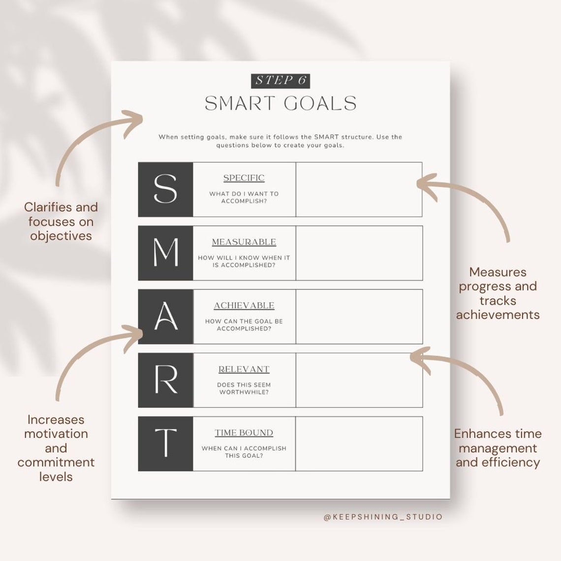 Wheel of Life Tracker, Wheel of Life Workbook Worksheet, Smart Goal ...