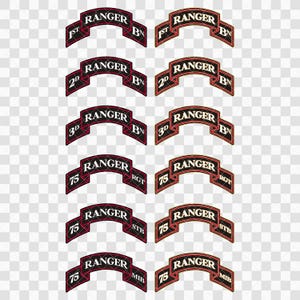 75th Ranger Regiment Scrolls PNG Collection