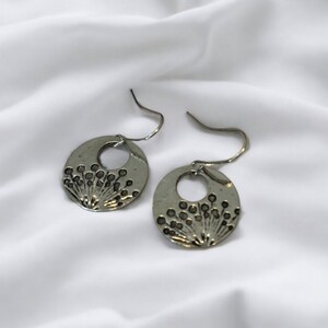 Floral Minimalist Round Dangle Earrings