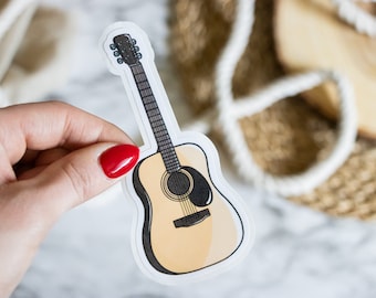 Acoustic Guitar Sticker: Waterproof Vinyl Decal for Musicians