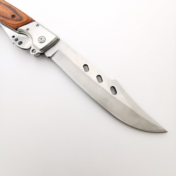 10.5 in Survival Knife Wood Handle. Hunter Fisher Folding 10.5 in Survival Knife Wood Handle. Hunter Fisher Folding