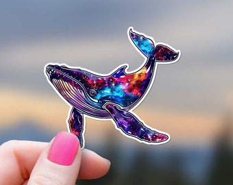 ギャラクシー クジラ ステッカー 星雲 ザトウクジラ デカール 宇宙 神秘的 ノートパソコン デコレーション 天体 海洋 ギフト 海の生き物 動物コレクション