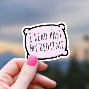 Sticker scintillant J'ai lu après l'heure du coucher, Sticker pour fille rat de bibliothèque, lecture pour bouteille d'eau, téléphone portable, Sticker Kindle, rose livresque