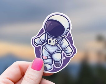 Cute Astronaut Sticker Space Galaxy, NASA, Phone Case Water Bottle Sticker Window Decal Gift Science Teacher Notebook Spaceship