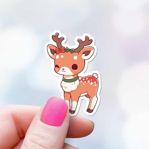 Feestdag Rendier Sticker Kerstpakket Sticker Anime Leuke Cartoon Sneeuw Winter Kerstcadeau Kous Stuffer Cadeau Envelop Zegel Strik Lint