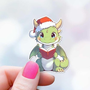 Naklejka na świąteczną paczkę z napisem Santa Dragon Opowieść o Bożym Narodzeniu Słodki Mały Drake Prezent Koperta Pieczęć Dekoracja Prezentu