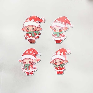 Zestaw naklejek Elf Pomocnik Świętego Mikołaja Pakiet świąteczny Zestaw naklejek Anime Uroczy prezent świąteczny Dekoracja wypełniająca skarpetę Prezent Opakowanie koperty