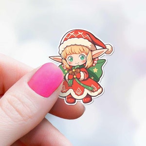 Wesołych Świąt Północny Elf Naklejka Świąteczna Naklejka Anime Uroczy Święty Mikołaj Czapka i Szalik Prezent Xmas Wypełniacz Prezent Koperta Pieczęć