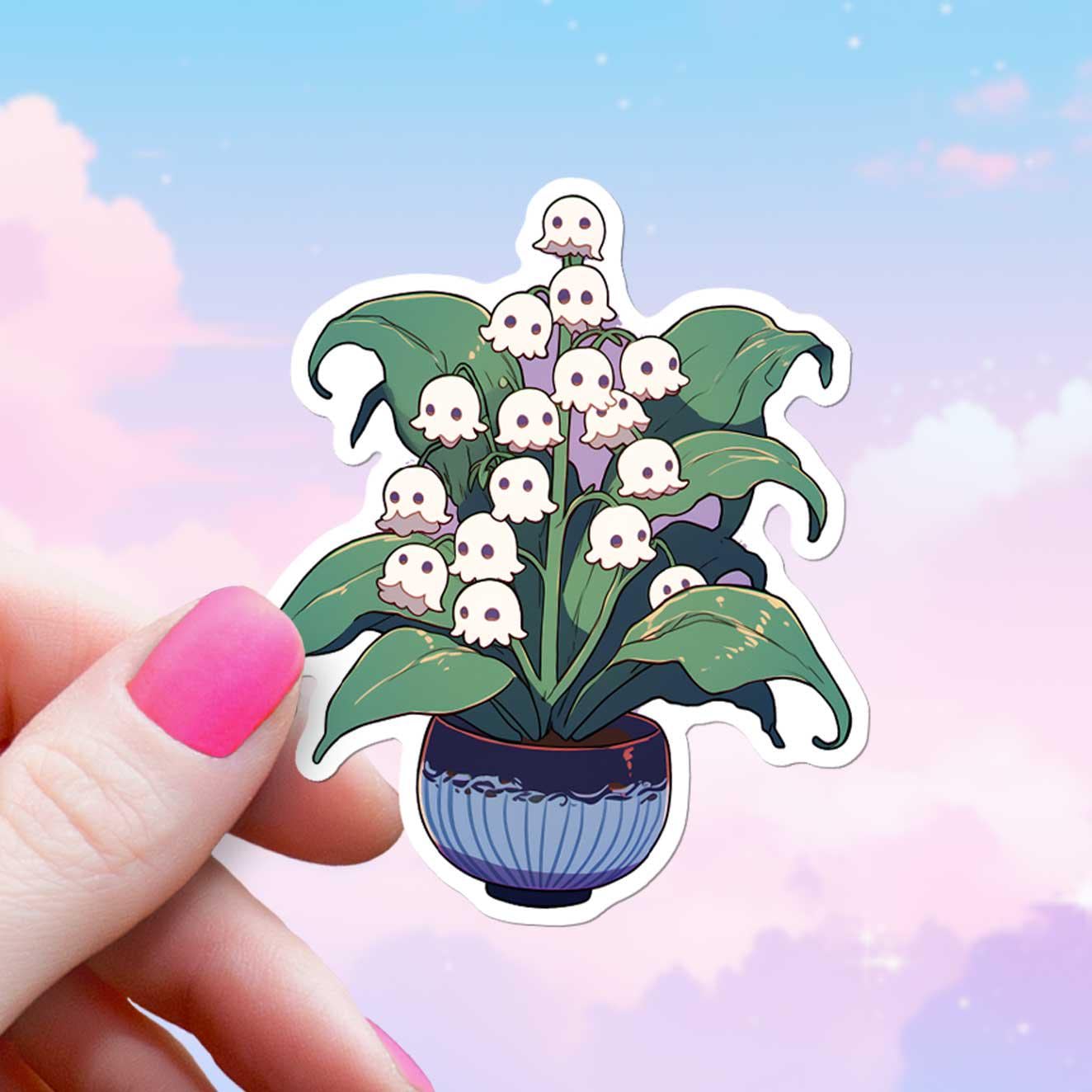 Ghosts Plant Lily of the Valley Sticker Cute House Plant Spirits Decoration  Botanical Plant Lovers Spooky Vinyl Decal - Etsy