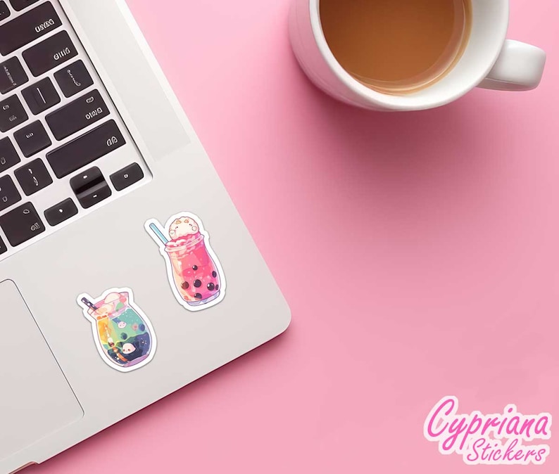 Boba Tea Stickers Random Set Bubble Tea Decal Pack Cute Anime Drinks ...