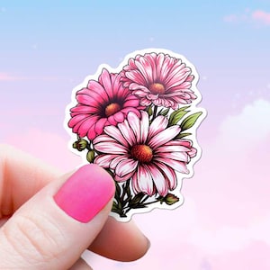 Afrikanische Veilchen Aufkleber Wasserdicht Vinyl Laptop Blumen Aufkleber Natur Liebhaber Geschenk Gänseblümchen für Wasserflasche iPad Aufkleber, Kindle Aufkleber