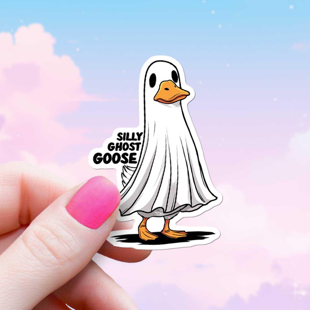 Silly Ghost Goose Sticker, Funny Humor Decal, Waterproof Vinyl - Etsy