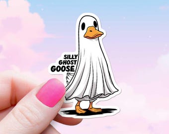Adesivo de ganso fantasma bobo, decalque de humor engraçado, vinil à prova d'água
