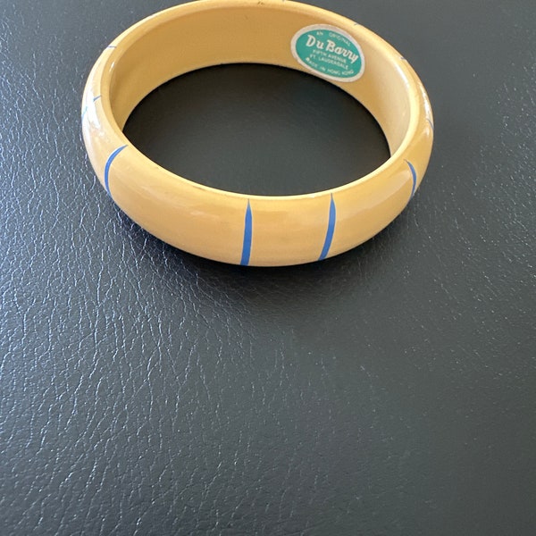 Vintage DuBarry pale yellow and blue striped bracelet