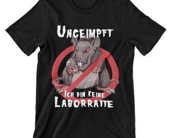 I Am Not a Lab Rat T-Shirt, ungeimpftes Lab Rat Herren-Baumwoll-T-Shirt, Rattenliebhaber-Outfit, Geschenk für Freund C11