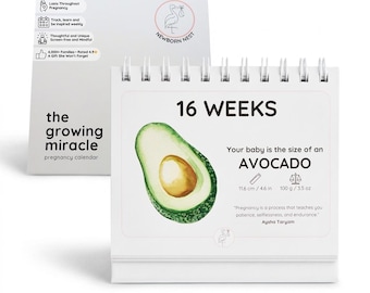 Pregnancy Flip Calendar | Weekly Baby Growth Tracker, Expecting Mother/Parents/Grandparents Gift