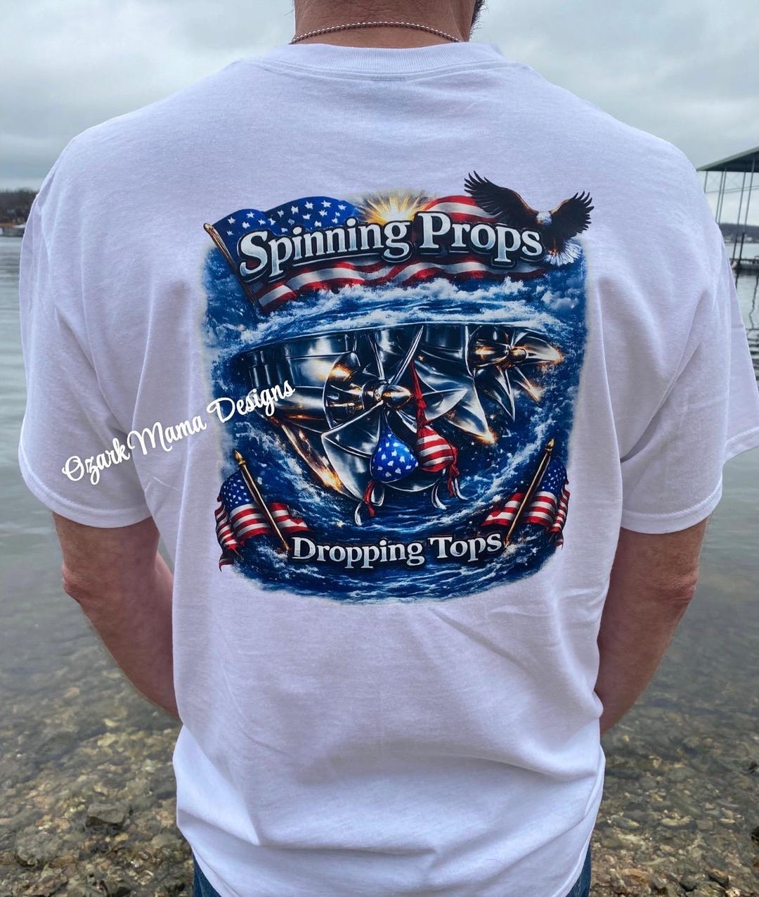 Spinning Props Dropping Top Boating T Shirt Ozark Mama Designs