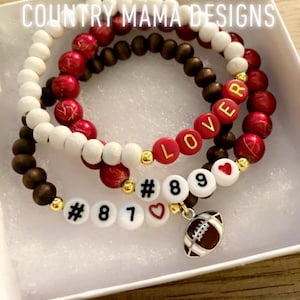 Lover Kelce KC Chiefs Stackable Freundschaftsarmband Set Swiftie Football