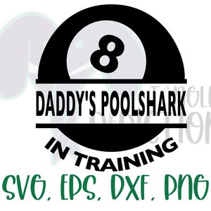 Daddy's Pool Shark SVG: Archivos de corte de mono de billar (descarga digital)
