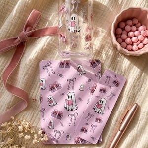 Vaso de lectura con forma de fantasma, inserto para Kindle, paquete de marcapáginas / Regalo espeluznante para amantes de los libros de Halloween