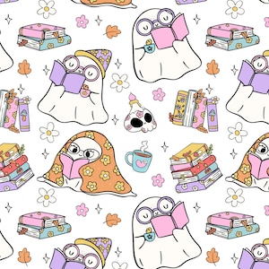 Insertion Kindle Ghost Reader | Cosy Books, Halloween pastel (téléchargement numérique)