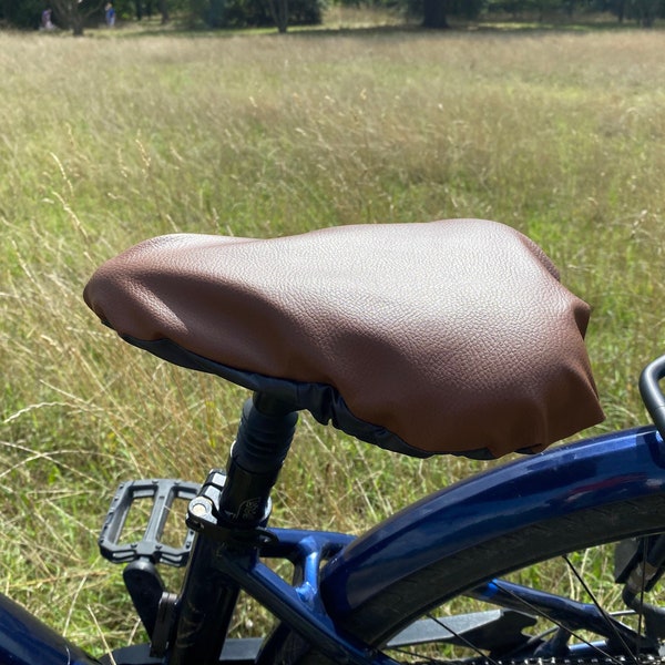 Regenschutzhülle aus Leder für Fahrradsattel (Handwerkskunst hergestellt in Frankreich)