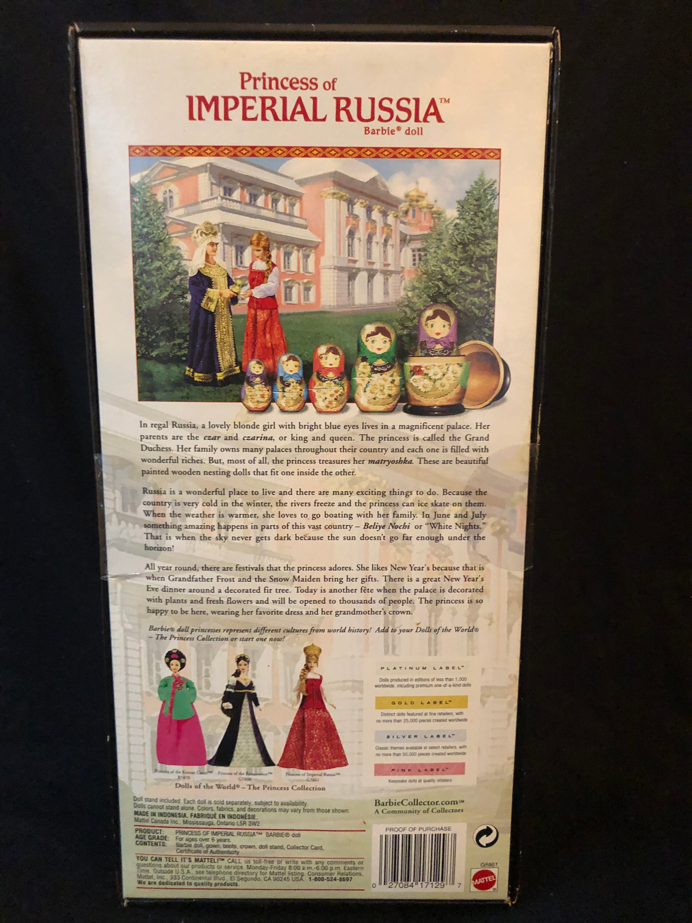 BARBIE Imperial Russia Dolls of the World 25th Anniversary - NRFB