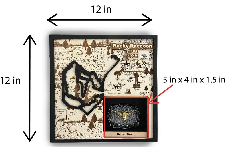 100 Custom Ultra Marathon Buckle Display With Race Course in Etsy