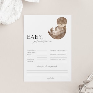 Otter Baby-Dusche-Vorhersagen und Ratschläge, Baby-Dusche-Vorhersagen-Karte, Baby-Dusche-Beratungskarten, Sofort Download Baby-Dusche-Spiel