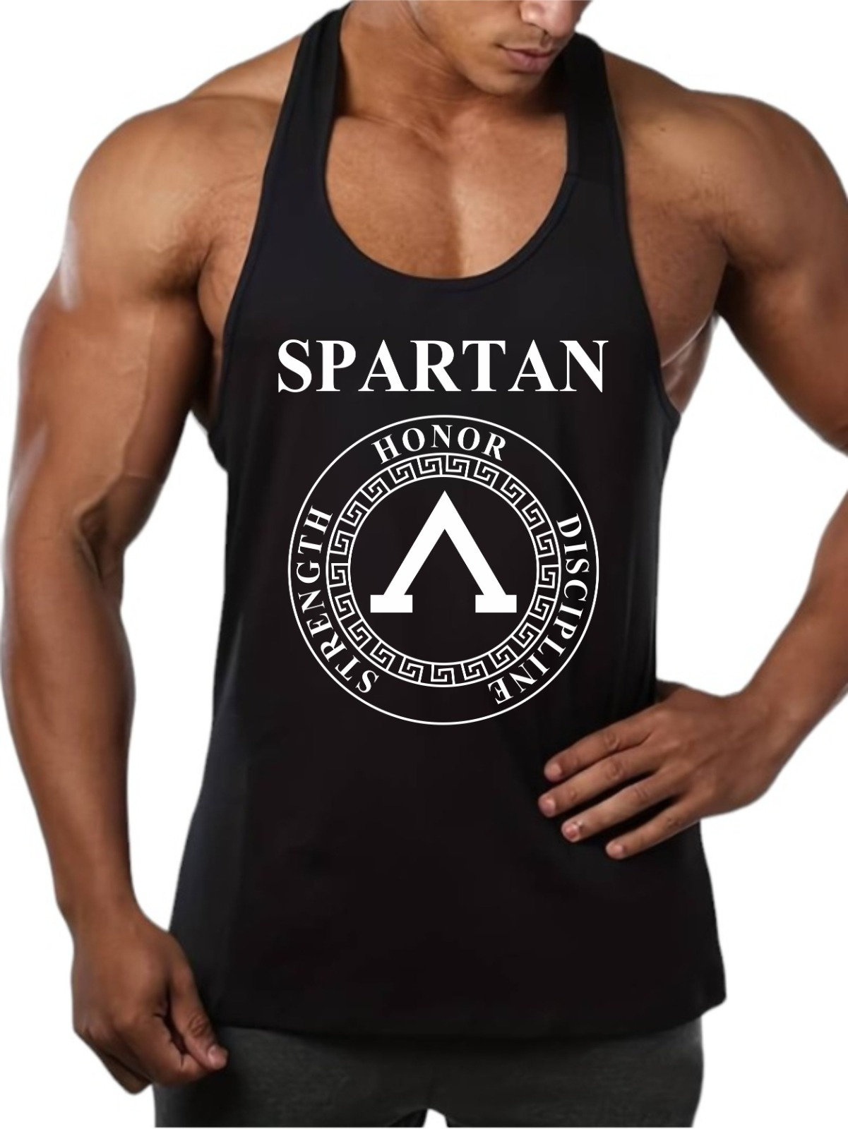 Spartan Shield Honor Strength Men Gym Bodybuilding Weightlifting Tank ...