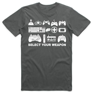 Seleziona la tua arma Maglietta da giocatore divertente Game Play Box Controller Retro Station Top Tee