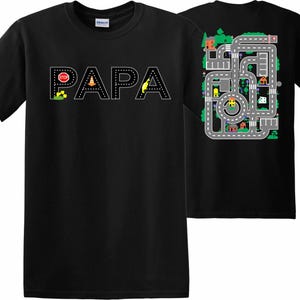 お父さんのプレイマットで車で遊ぶ お父さんへのカーレースTシャツ 父の日ギフト トップカーレーストラック 家族へのクリスマスギフト プレゼントTシャツ