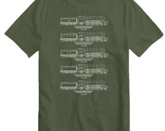 LNER Classes Flying Scotsman Locomotive T-Shirt British Steam Locomotives Train Lovers Retro Top Tee