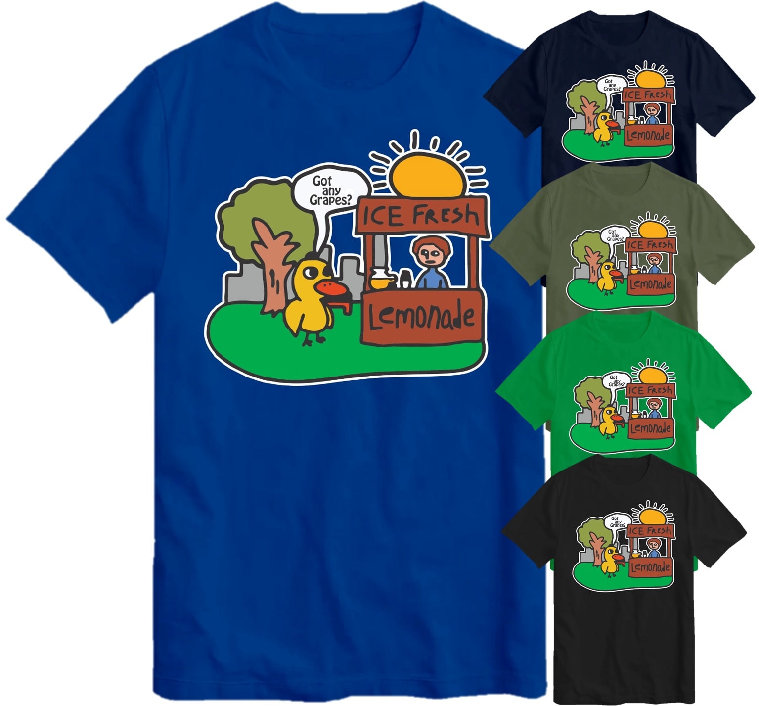 Ice Fresh Lemonade Got Any Grapes Duck Funny Saying Meme Vintage Men's T-Shirt - Foto 8