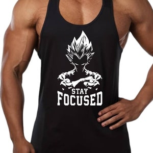 Bleiben Sie Fokussiert Männer Gym Bodypainting Gewichtheben Tank Top Stringer Weste Fitness Workout Sportswear Kickboxen MMA Muskel